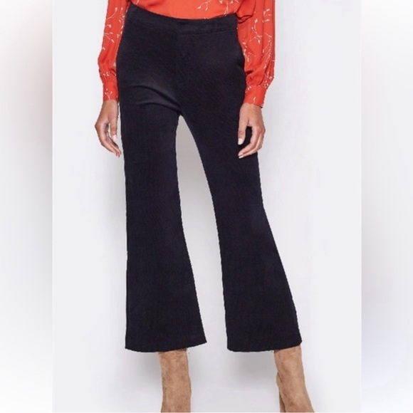 🌻 Joie Navy Blue Corduroy Flare Leg Cropped Pants size 4* Winter Career Holiday - Picture 2 of 8
